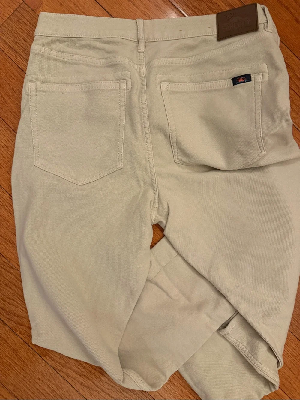 Faherty Men's Slim Straight Canvas Pants in Light Beige
